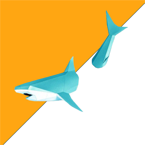 Requin Bleu Origami