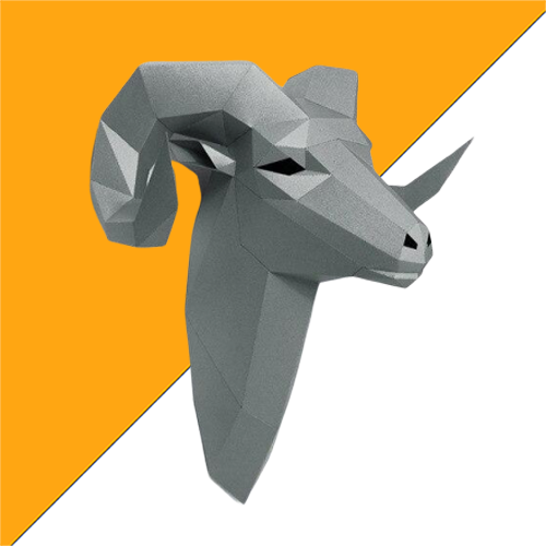 Tête De Bouc Argent Origami