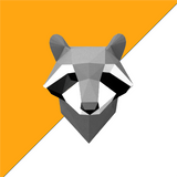 Raton Laveur Origami Papier Gris