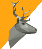 Tête De Cerf Origami Gris Sidéral