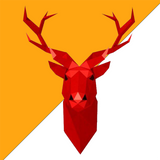 Tête De Cerf Origami Rouge