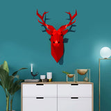 Tête De Cerf Origami Rouge